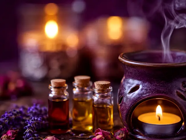 Buhurdanlık ve aromaterapi yağı şişeleri — Seyrantepe, Masaj Salonun